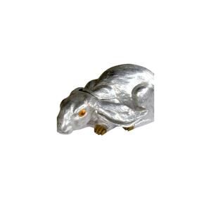 Vtg 1986 Arthur Court Aluminum Carnelian Eye Rabbit Brass Feet Ice Cooler EUC